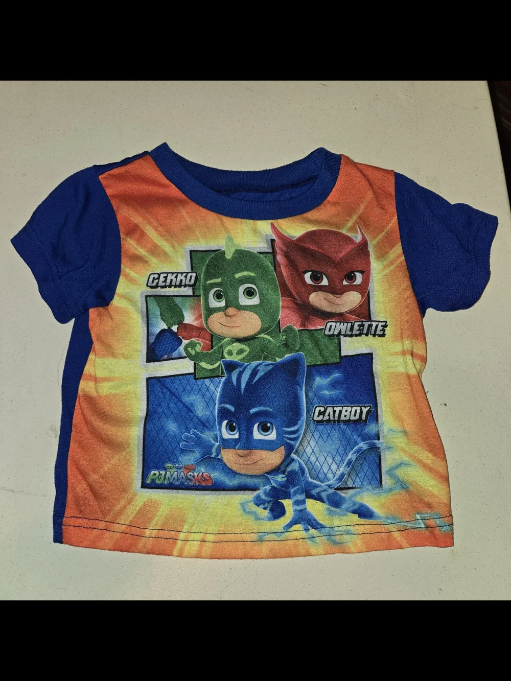 PJ Masks Blue & Orange Kids Pajama Set - Catboy, Owlette & Gekko SZ 3T